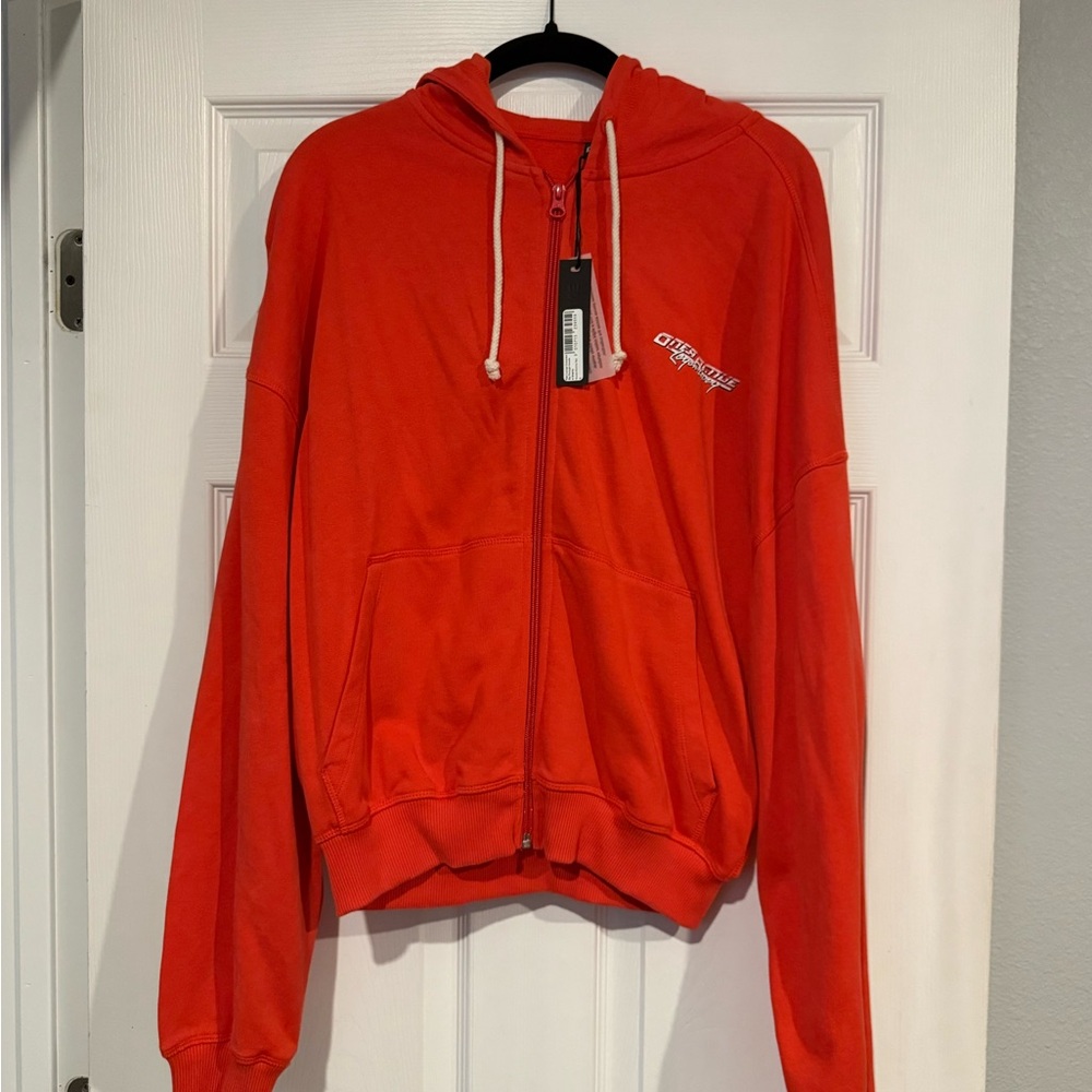 Oner Active Oversized Zip Through Hoodie - Muscle Mommy Red